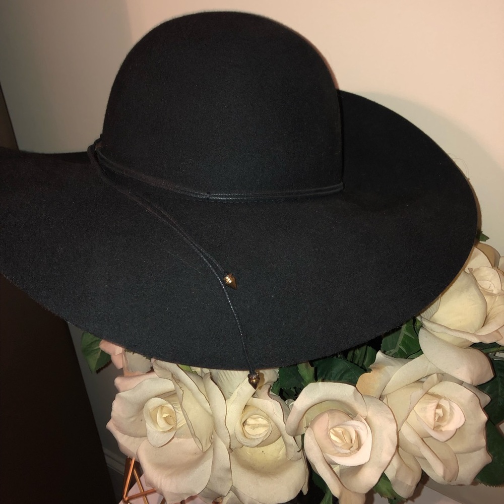 Brand new black wool floppy hat